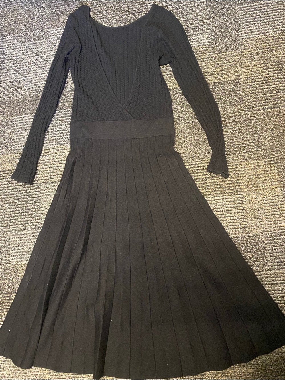 SEZANE Flavie Black Ribbed Knit Midi Dress M - Picture 8 of 10